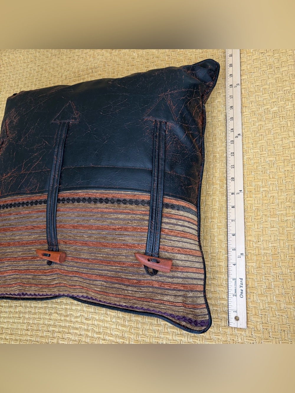 Croscill Pillow Rustic Southwestern Toggle Button Chenille 20 x 20 Cabin - Picture 10 of 11